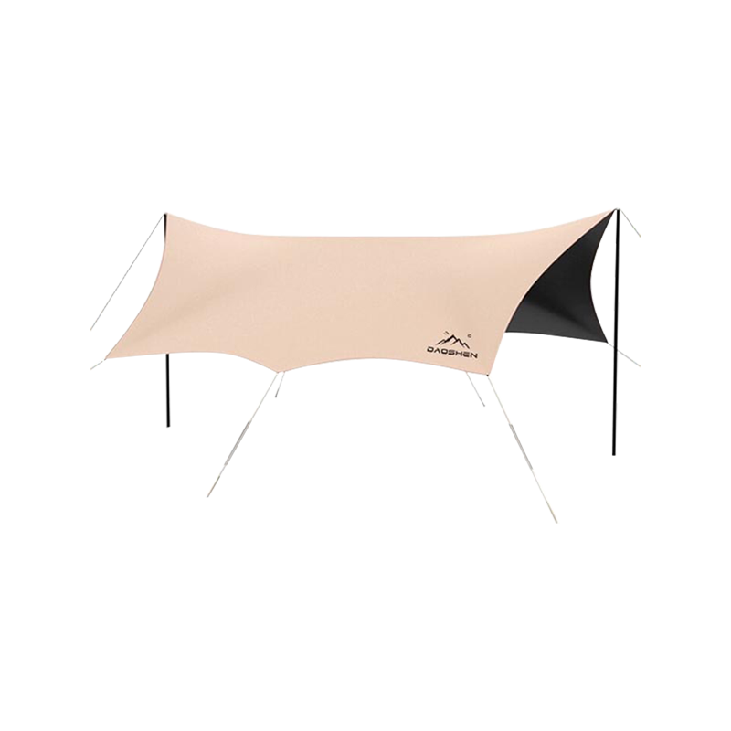 Outdoor picnic camping black vinyl tent, waterproof at sunshade canopy, picnic butterfly curtain canopy