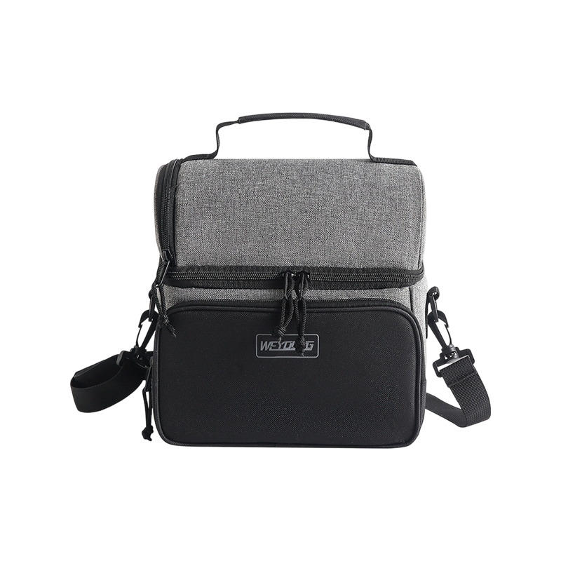 Malaking kapasidad na double-layer na lunch bag, Oxford cloth insulated bag, picnic bag, handheld ice pack